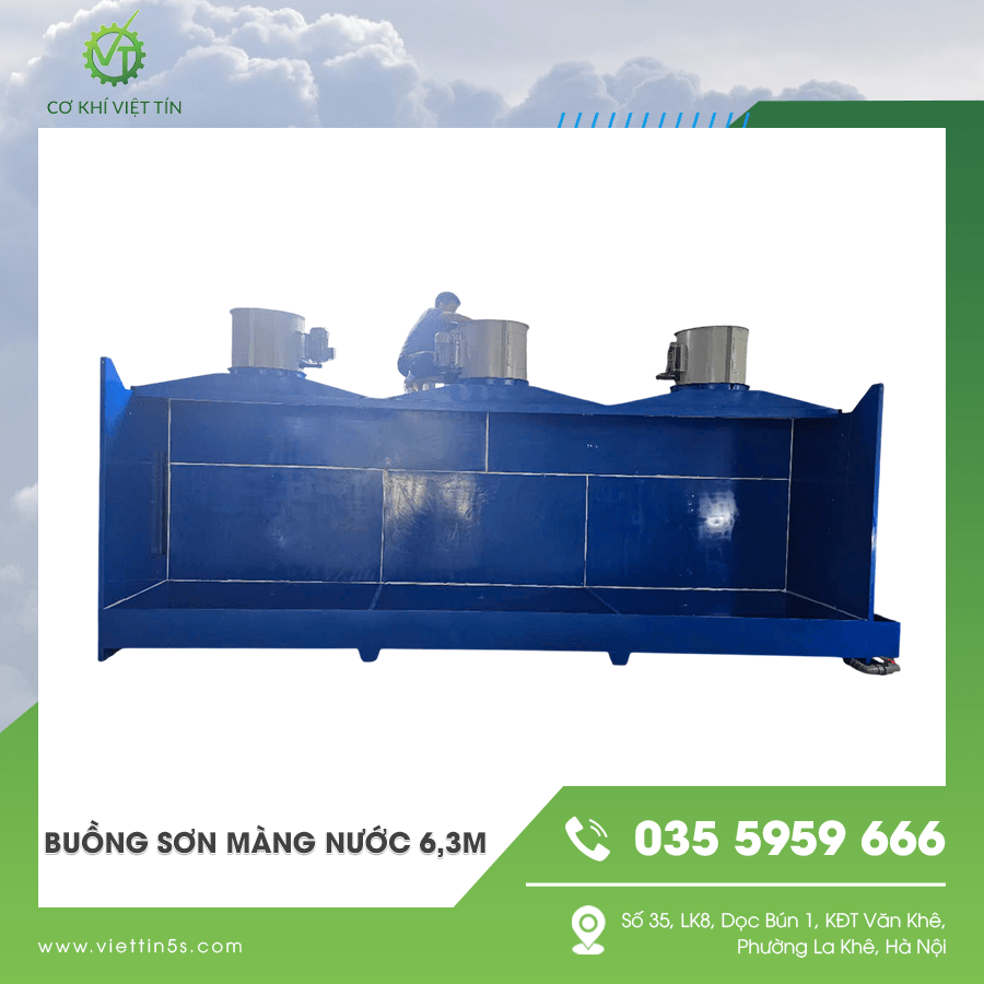 Buồng sơn màng nước 6,3m giúp bố trí xưởng gọn gàng hơn Buồng sơn màng nước 6,3m giúp bố trí xưởng gọn gàng hơn
