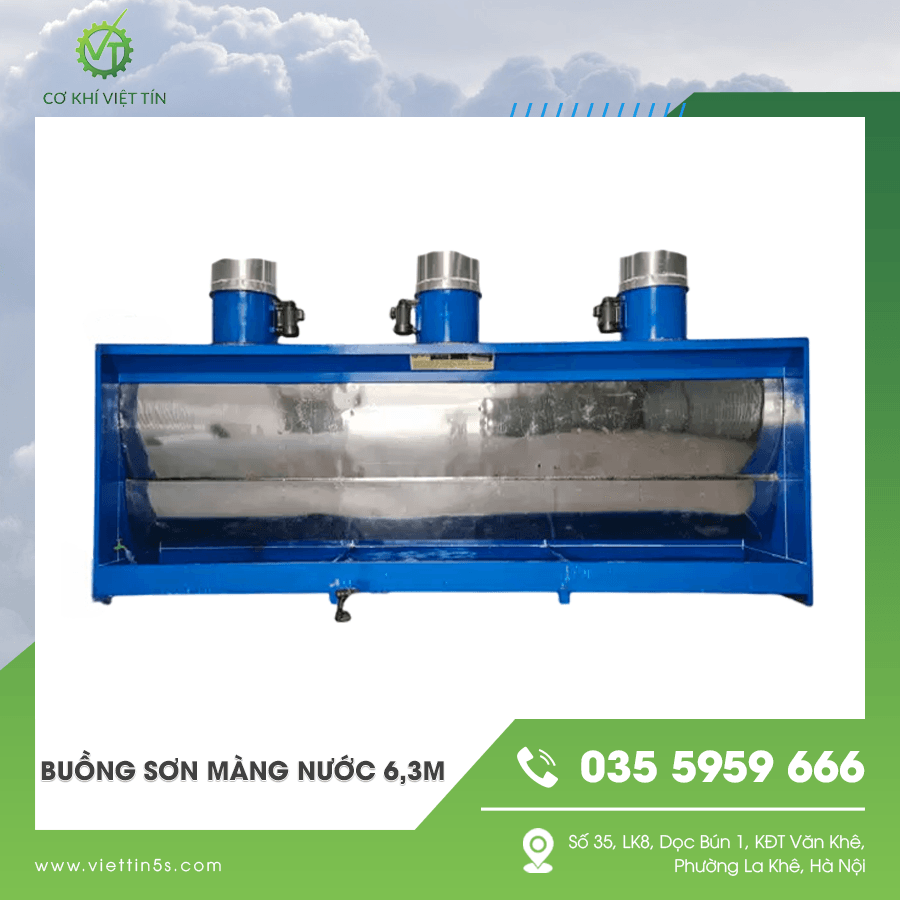 Hệ thống buồng sơn màng nước 6,3m vận hành ổn định lâu dài Hệ thống buồng sơn màng nước 6,3m vận hành ổn định lâu dài